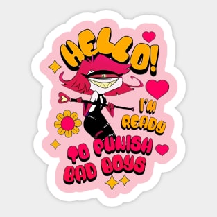 Hazbin Hotel Niffty Ready To Punish Some Bad Boys - Funny And Cute Niffty Demon Sticker